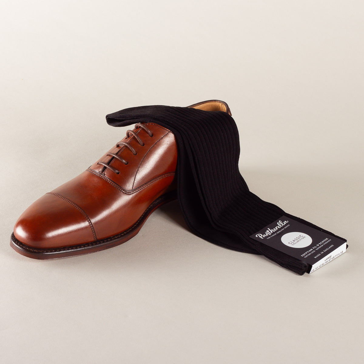 Pantherella sokken - Danvers rib Zwart